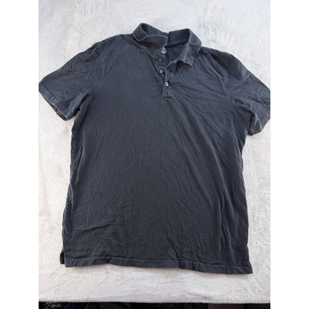 St Johns Bay Polo Shirt Mens Size XLT Black Tall Cotton Blend Casual